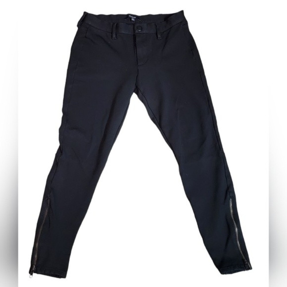 Madewell Ponte Black Skinny Ankle Zip Pants Size 0